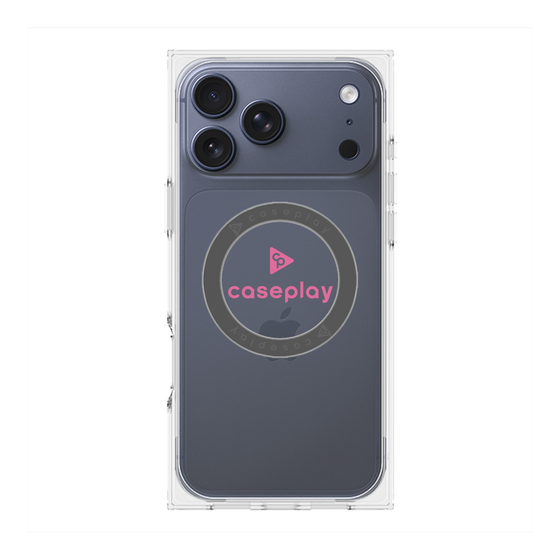 プレミアムスクエアケース with MagSafe［ オリジナル - caseplayロゴ - ピンク/D ］