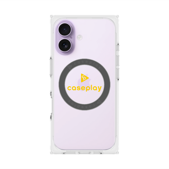 プレミアムスクエアケース with MagSafe［ オリジナル - caseplayロゴ - イエロー/D ］