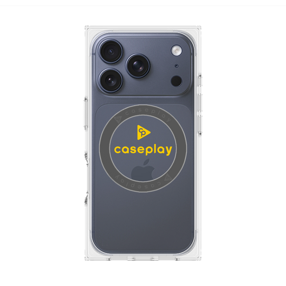 プレミアムスクエアケース with MagSafe［ オリジナル - caseplayロゴ - イエロー/D ］