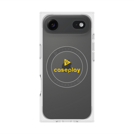 プレミアムスクエアケース with MagSafe［ オリジナル - caseplayロゴ - イエロー/D ］