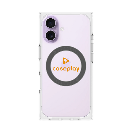 プレミアムスクエアケース with MagSafe［ オリジナル - caseplayロゴ - オレンジ/D ］