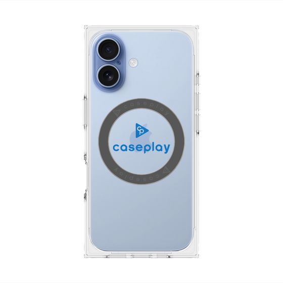 プレミアムスクエアケース with MagSafe［ オリジナル - caseplayロゴ - ブルー/D ］