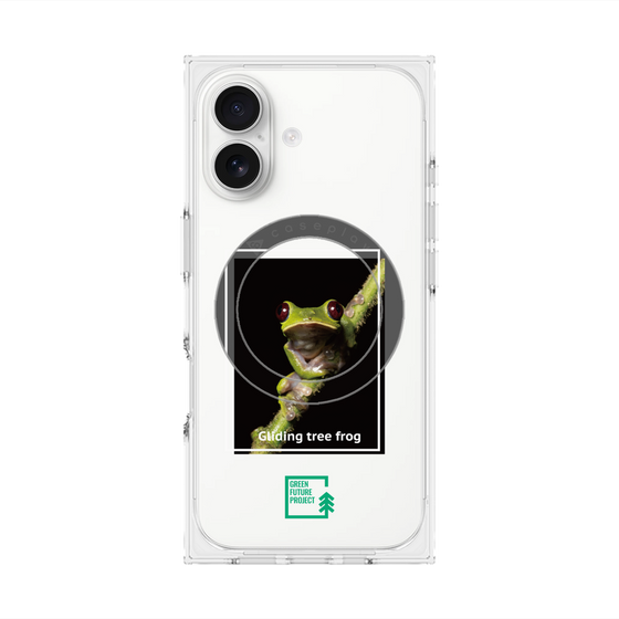 プレミアムスクエアケース with MagSafe［ Green Future Project - Gliding tree frog ］