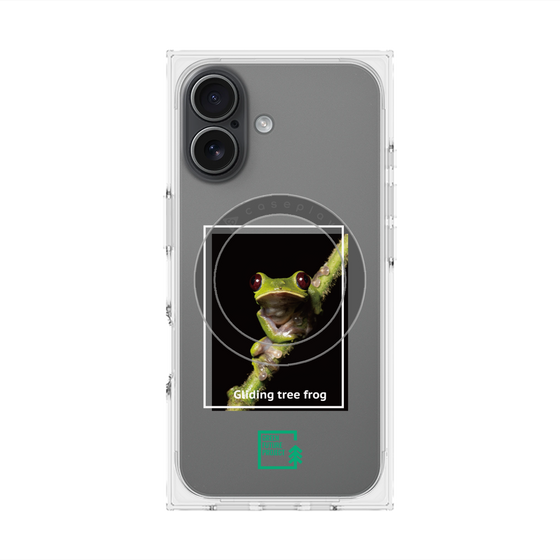 プレミアムスクエアケース with MagSafe［ Green Future Project - Gliding tree frog ］