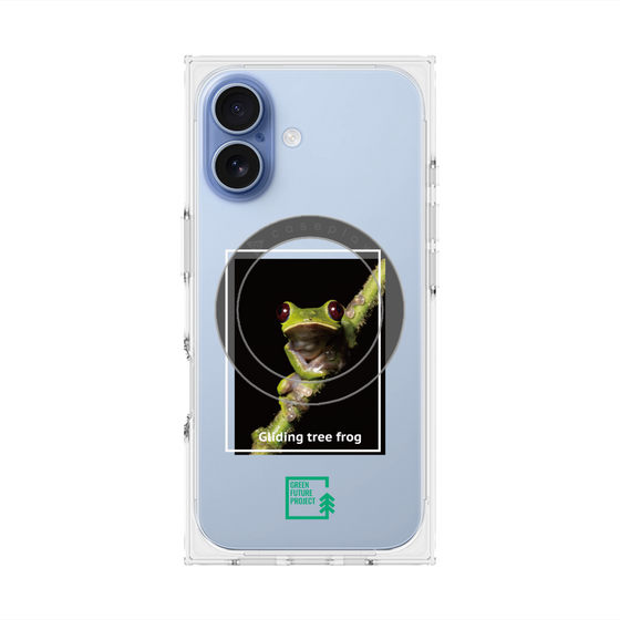 プレミアムスクエアケース with MagSafe［ Green Future Project - Gliding tree frog ］