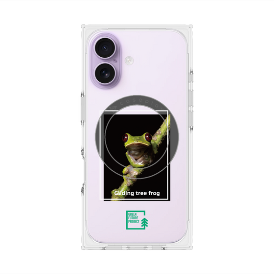 プレミアムスクエアケース with MagSafe［ Green Future Project - Gliding tree frog ］