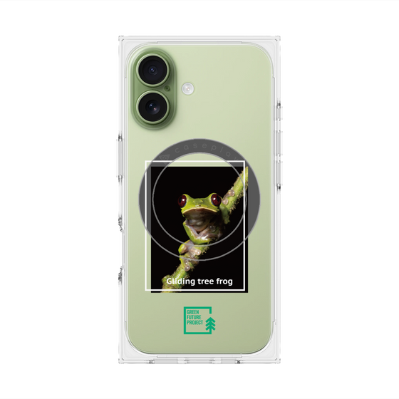 プレミアムスクエアケース with MagSafe［ Green Future Project - Gliding tree frog ］