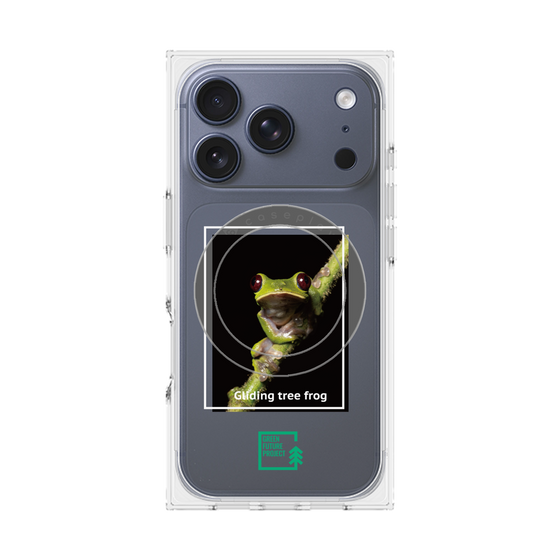 プレミアムスクエアケース with MagSafe［ Green Future Project - Gliding tree frog ］