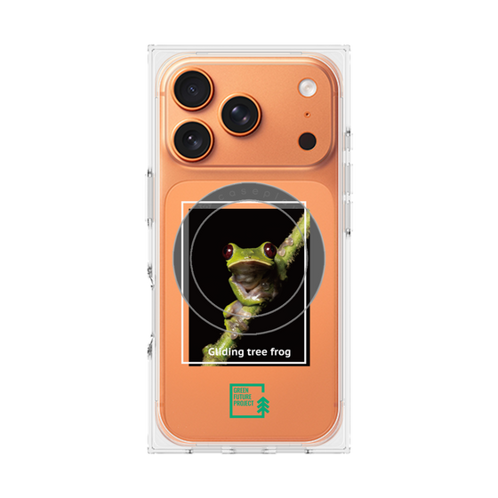 プレミアムスクエアケース with MagSafe［ Green Future Project - Gliding tree frog ］
