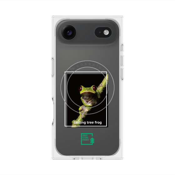 プレミアムスクエアケース with MagSafe［ Green Future Project - Gliding tree frog ］