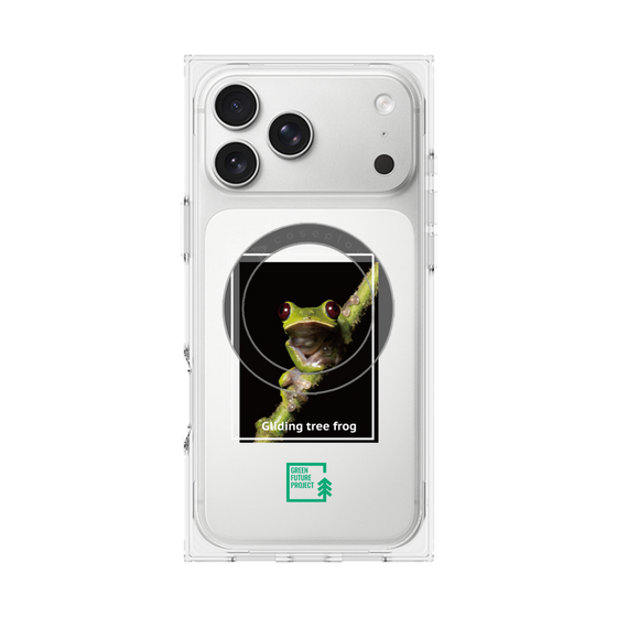 プレミアムスクエアケース with MagSafe［ Green Future Project - Gliding tree frog ］