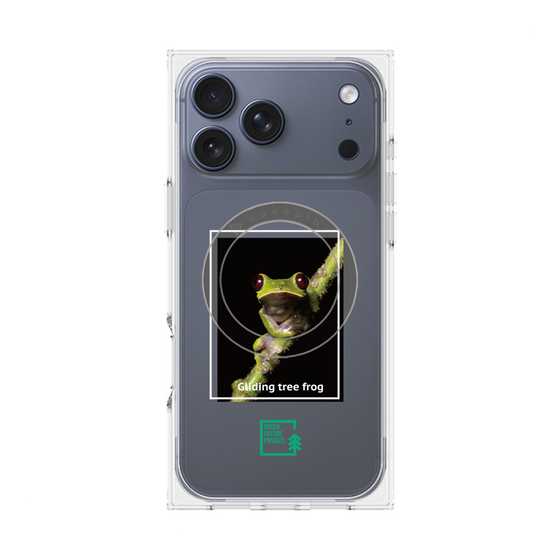 プレミアムスクエアケース with MagSafe［ Green Future Project - Gliding tree frog ］