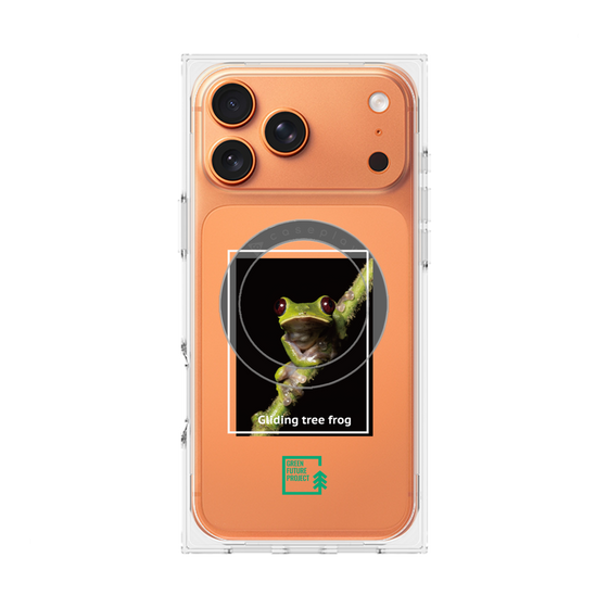 プレミアムスクエアケース with MagSafe［ Green Future Project - Gliding tree frog ］