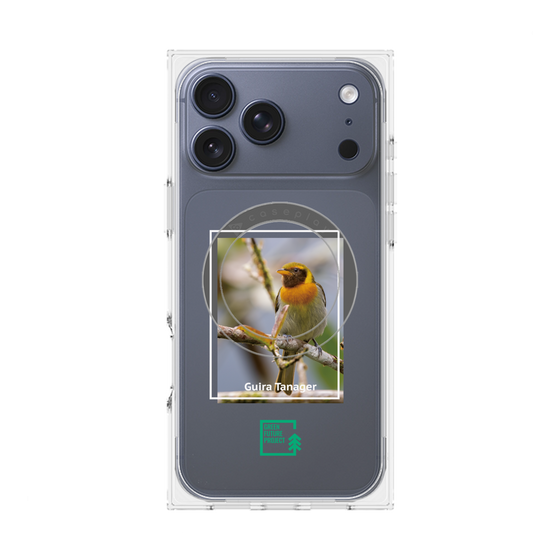 プレミアムスクエアケース with MagSafe［ Green Future Project - Guira Tanager ］