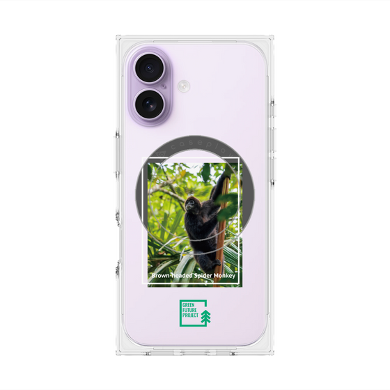 プレミアムスクエアケース with MagSafe［ Green Future Project - Brown-headed Spider Monkey ］