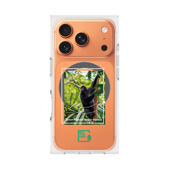 プレミアムスクエアケース with MagSafe［ Green Future Project - Brown-headed Spider Monkey ］
