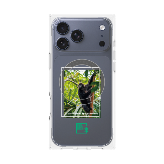 プレミアムスクエアケース with MagSafe［ Green Future Project - Brown-headed Spider Monkey ］