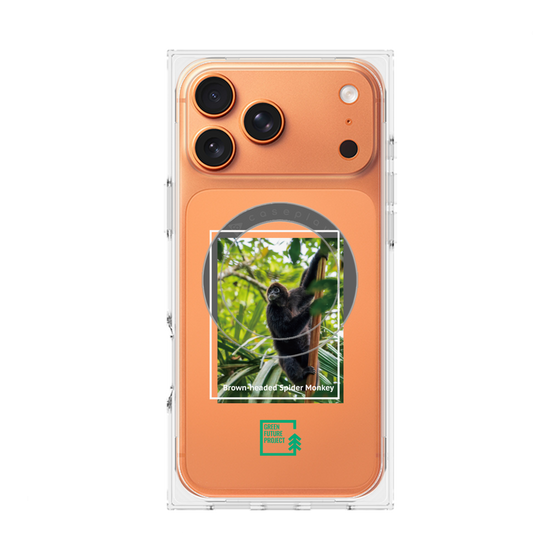プレミアムスクエアケース with MagSafe［ Green Future Project - Brown-headed Spider Monkey ］