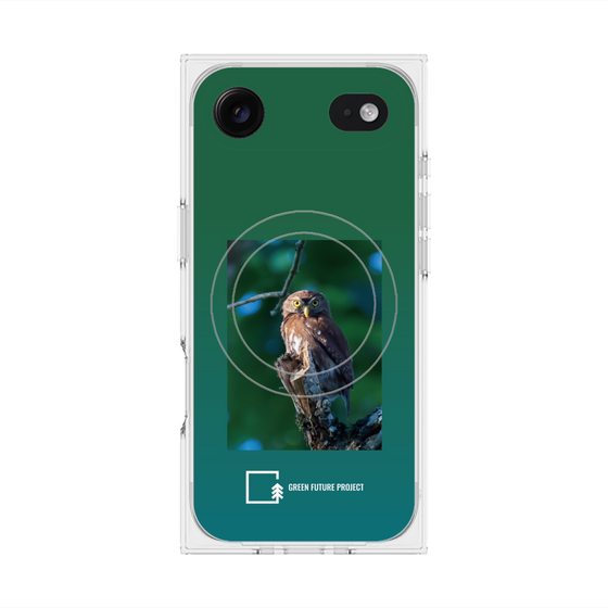 プレミアムスクエアケース with MagSafe［ Green Future Project - Ferruginous Pygmy Owl ］