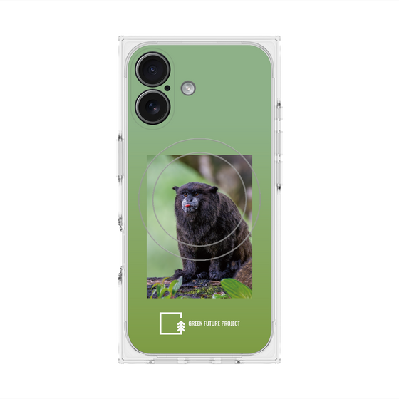 プレミアムスクエアケース with MagSafe［ Green Future Project - Black-mantled Tamarin ］