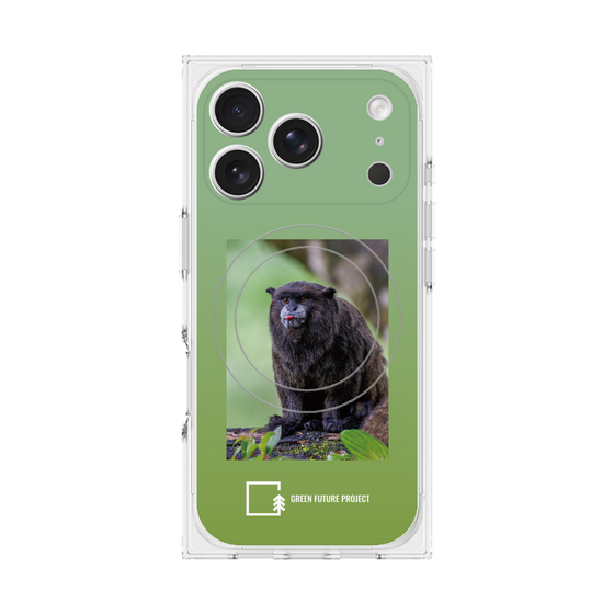 プレミアムスクエアケース with MagSafe［ Green Future Project - Black-mantled Tamarin ］