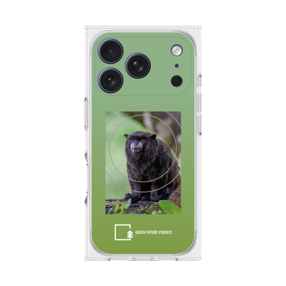 プレミアムスクエアケース with MagSafe［ Green Future Project - Black-mantled Tamarin ］