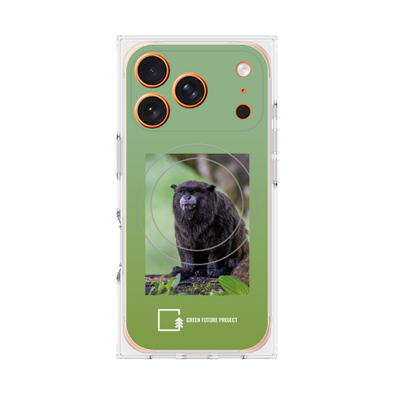 プレミアムスクエアケース with MagSafe［ Green Future Project - Black-mantled Tamarin ］