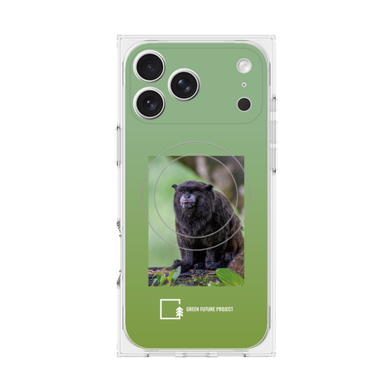 プレミアムスクエアケース with MagSafe［ Green Future Project - Black-mantled Tamarin ］