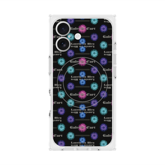 プレミアムスクエアケース with MagSafe［ LANVIN en Bleu - Flower pattern ］