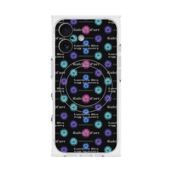 プレミアムスクエアケース with MagSafe［ LANVIN en Bleu - Flower pattern ］