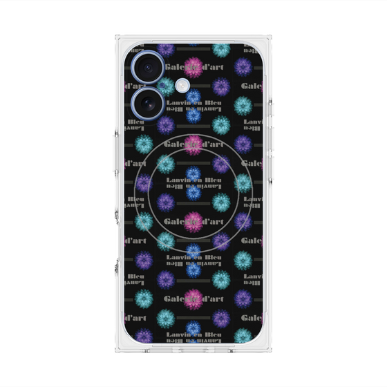 プレミアムスクエアケース with MagSafe［ LANVIN en Bleu - Flower pattern ］