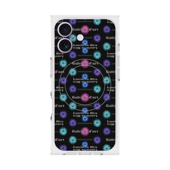 プレミアムスクエアケース with MagSafe［ LANVIN en Bleu - Flower pattern ］