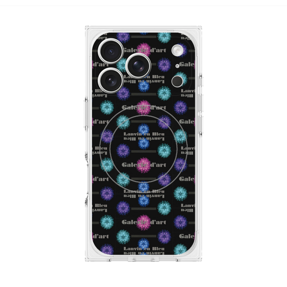 プレミアムスクエアケース with MagSafe［ LANVIN en Bleu - Flower pattern ］