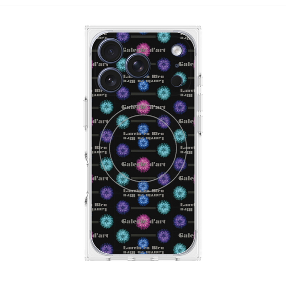 プレミアムスクエアケース with MagSafe［ LANVIN en Bleu - Flower pattern ］
