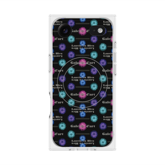 プレミアムスクエアケース with MagSafe［ LANVIN en Bleu - Flower pattern ］