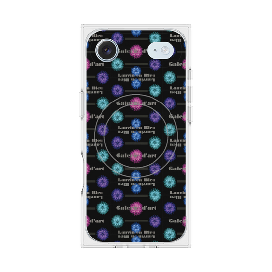 プレミアムスクエアケース with MagSafe［ LANVIN en Bleu - Flower pattern ］