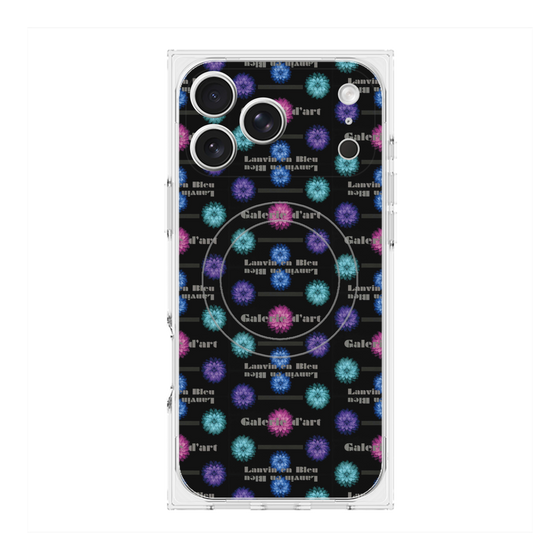 プレミアムスクエアケース with MagSafe［ LANVIN en Bleu - Flower pattern ］