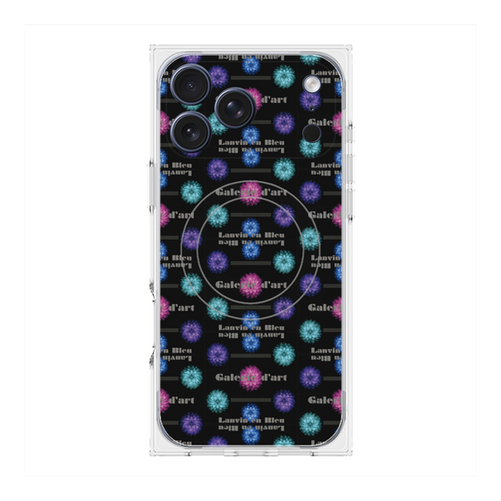 プレミアムスクエアケース with MagSafe［ LANVIN en Bleu - Flower pattern ］