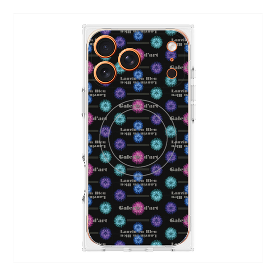 プレミアムスクエアケース with MagSafe［ LANVIN en Bleu - Flower pattern ］