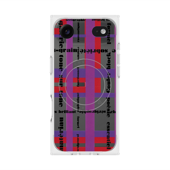 プレミアムスクエアケース with MagSafe［ LANVIN en Bleu - Plaid ］