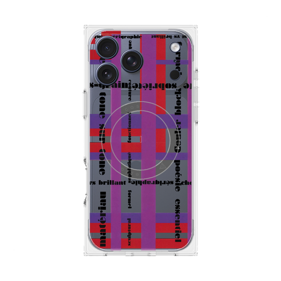 プレミアムスクエアケース with MagSafe［ LANVIN en Bleu - Plaid ］