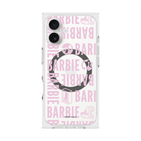 プレミアムスクエアケース with MagSafe［ Barbie - ロゴパターン3 - クリア ］