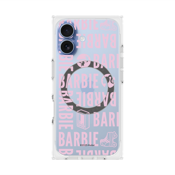 プレミアムスクエアケース with MagSafe［ Barbie - ロゴパターン3 - クリア ］