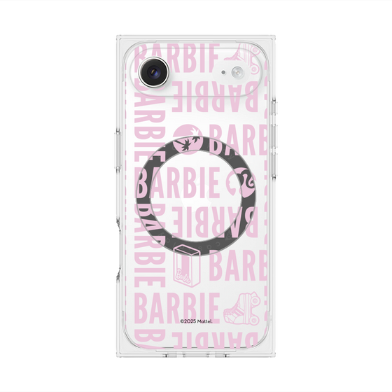 プレミアムスクエアケース with MagSafe［ Barbie - ロゴパターン3 - クリア ］