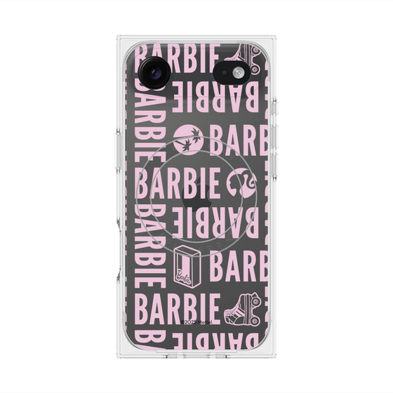 プレミアムスクエアケース with MagSafe［ Barbie - ロゴパターン3 - クリア ］