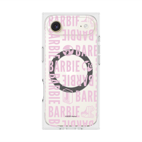 プレミアムスクエアケース with MagSafe［ Barbie - ロゴパターン3 - クリア ］