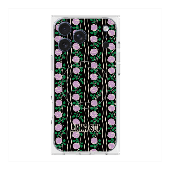 プレミアムスクエアケース with MagSafe［ ANNA SUI - ROSE STRIPE ］