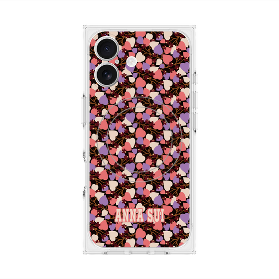 プレミアムスクエアケース with MagSafe［ ANNA SUI - HEARTS VINE - PINK ］