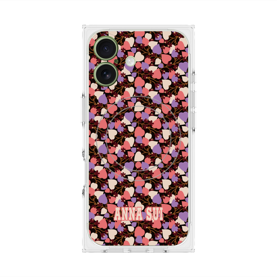 プレミアムスクエアケース with MagSafe［ ANNA SUI - HEARTS VINE - PINK ］