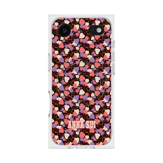 プレミアムスクエアケース with MagSafe［ ANNA SUI - HEARTS VINE - PINK ］